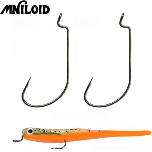 100pcs High-carbon steel fishing hooks 1/0# 2/0# 3/0# 4/0# 5/0# crank hook lure Worm Jig Barbed Hook Pesca for Soft Fishing Bait