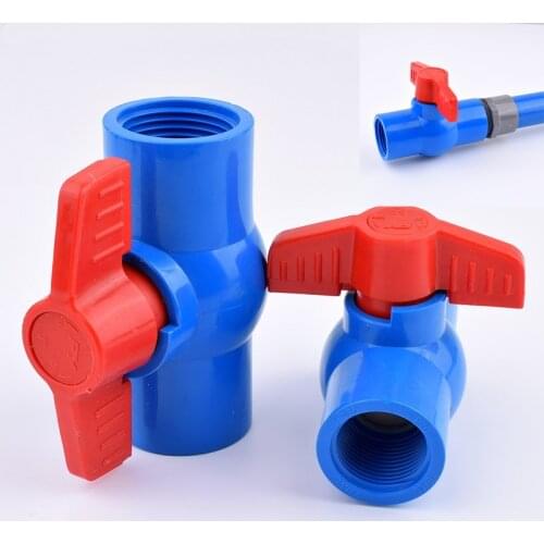 20/25/32/40/50/63mm PVC Pipe Female Thread Valve Aquarium Garden Irrigation Ball Valve Water Pipe Connector Garden Irrigatio