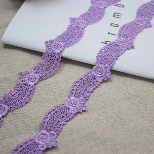 3Yards/lot 3cm(1.18inch) wide Purple Water Soluble Lace,Embroidery Venise Lace Trim for Gown, Costume Design
