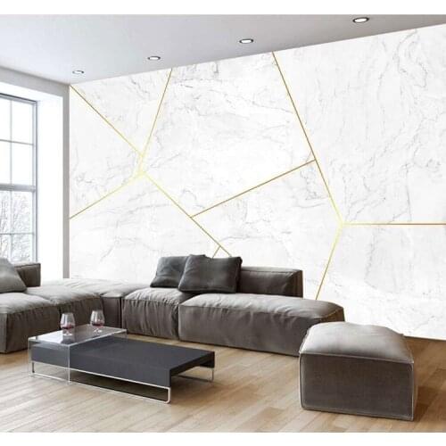 8D Papel Mural Gold Line Texture Geometry Marble 3d Stone Wallpaper Mural 3D Wall paper Photo Murals for Bedroom Sofa Background