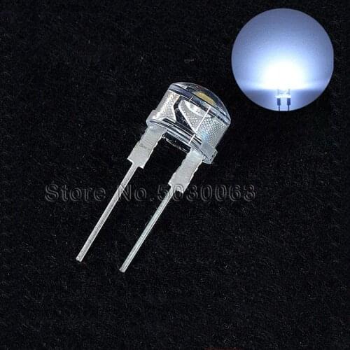 50pcs/lot 8MM 0.5W straw hat white LED light emitting diode bright F8 DIP Lamp beads astigmatism Water clear