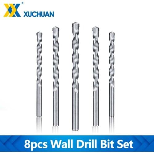 8pcs Masonry Drills Bit Set 3-10mm Wall Drill Bit For Concrete Marble Tile Stone Hole Drilling Tungsten Carbide Drill Bit