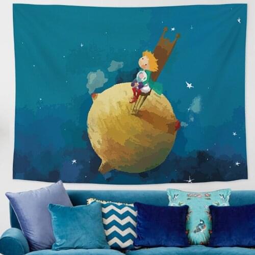 Anime Tapestry Cute Little Prince Room Decor College Dorm Decoration Kawaii Fairy Washing Tapestry Hanging Pink Tapestrys