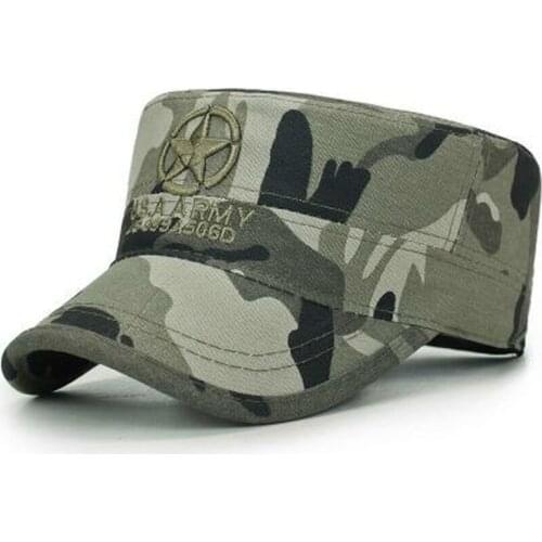 Men Military Hat Adjustable Flat Top baseball Caps Summer Male US Washed Cotton Twill Army Cap Camouflage snapback hats