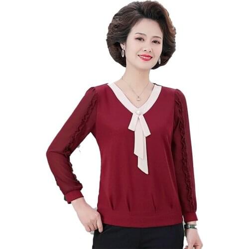 Office Bow Tie Blouse Women Long Sleeve V-neck Shirts Female Elegant Work Shirt Casual Tops New 2021 Spring Summer Clothes