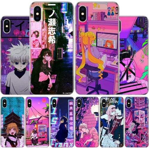 Anime Vaporwave Glitch Hot Cover Phone Case For Apple iphone 11 12 Pro XR X XS Max 7 8 6 6S Plus + 7G 6G 5 SE 2020 Coque Popular