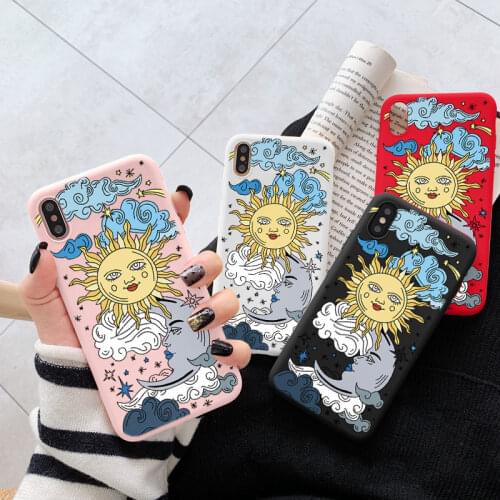 Funny Sun Moon TPU Case For Samsung Galaxy A52 A32 A72 A31 A21S A12 A40 A50 A51 A70 A71 A20E S21 Ultra S9 S10 S20 Plus FE Funda