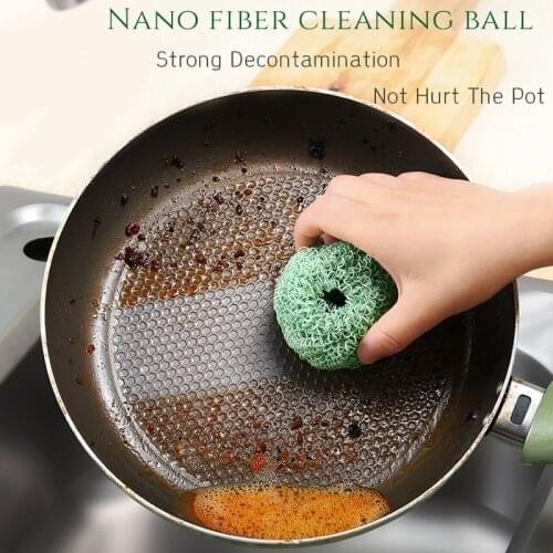 Nano Cleaning Ball Magical Kitchen Cleaning Brush Nano Fiber Not Steel Ball With Hanging Not Hurt Pot