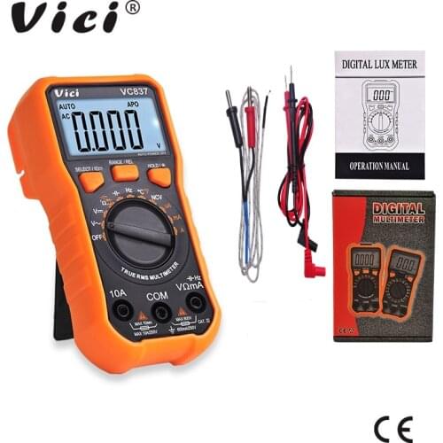 ViCi Digital Multimeter DMM True RMS LCD Auto Range Capacitance Resistance NCV Frequency Duty Cycle Data Hold Function 600V 10A