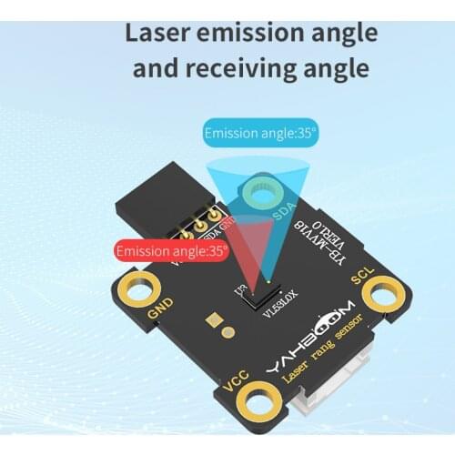 Yahboom ToF VL53L0X laser ranging sensor supports PH2.0 DuPont cable alligator clip for Distance Measuring Sensor