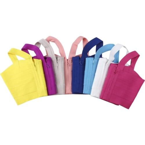 DEIVE TEGER New Fashion Crop Top Short Colorful Sexy Party Bandage Streetwear Camis DHH608