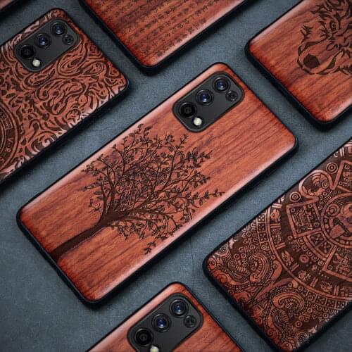 Carveit For OPPO Realme X7 Pro Wood Cases 3D Carved Accessories Concise Soft-Edge Cover Luxury Thin Wooden Shell Protective Hull