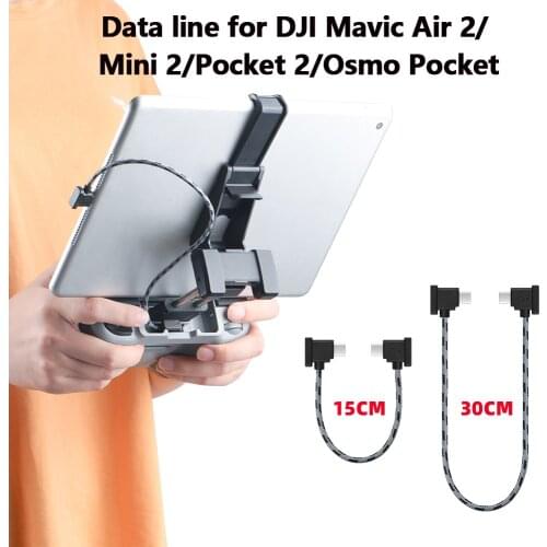 15/30cm Remote Control Data Cable for DJI Mavic Air 2/Mini 2/Pocket 2/Osmo Pocket Drone Type-C Micro-USB IOS Connect Data Line