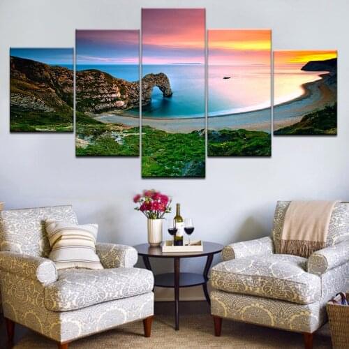 5 Pieces diamond painting Sunset seascape Natural Landscape diamond picture square round diamond embroidery rhinestone art,WW119