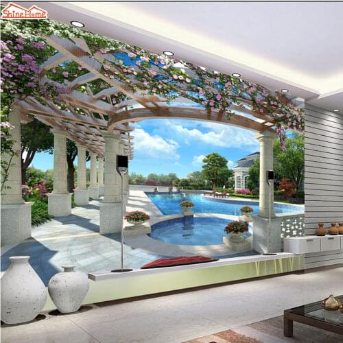 8d Silk Mural Wallpaper 3d Photo Wall Paper Papers Home Decor Wallpapers for Bedroom Walls Living Room in Rolls Swimming Pool