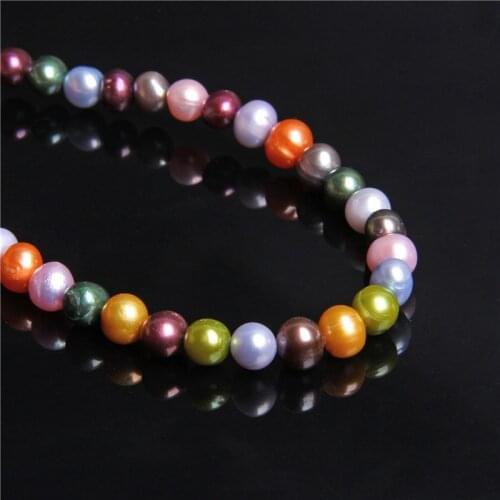 Natural A freshwater pearl beads loose round oval pearls beads real pearls bead 7-8mm For Jewelry Making DIY Bracelet Necklace