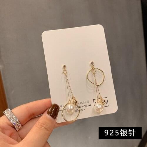 ZDMXJL 2021 New Fashion Womens Earrings Fine Dissymmetry Pearl Eardrop Earrings For Women Party Girl Jewelry Gifts Wholesale
