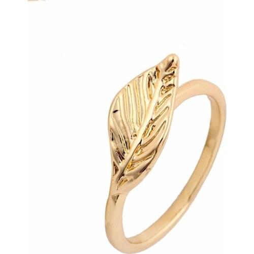 Wholesale 10pc/lot Simple Uneven Leaf Ring Cute Golden Rings Size 6.5 3 Colors For Women Girls Anillos Mujer