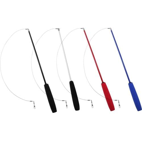 Cat Teaser Wands Interactive Retractable Fishing Pole Wand Cat Catcher Teaser Stick Rod Toy Great for Kitten Training Exercisin