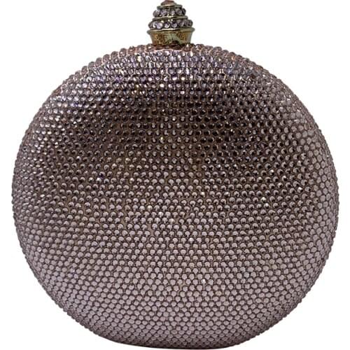 RN Round Royal Blue Crystals Box Clutch Evening Bags for Matching Shoes Prom Clutch with shoulder Chains