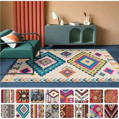 Bohemian Carpet Floor Mat Anti-Slip for Living Room Retro Morocco Ethnic Style Carpets Bedroom Area Rugs Home Decor