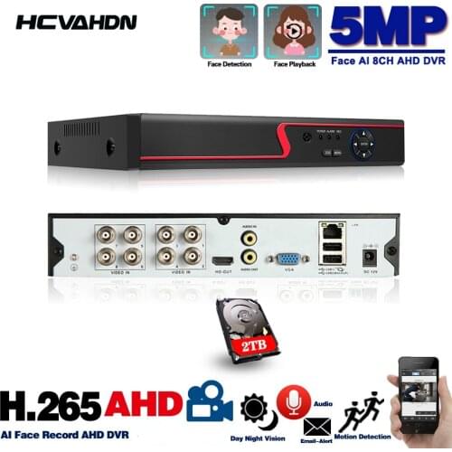 DVR 16CH 8CH 4CH CCTV Recorder For CVBS AHD Analog Camera IP Camera Onvif P2P 5MP Video Surveillance DVR Recorder Registrar