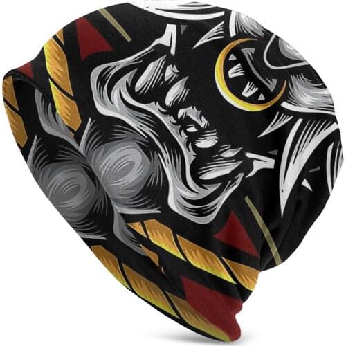 Oni Japan Samurai Demon Skullies Beanies Oni Samurai Japanese Knitted Hat Winter Warm Bonnet Hats Street Ski Cap