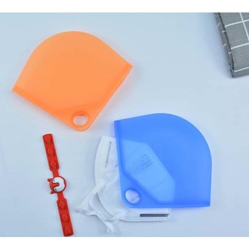 1PC Portable Silicone Face Mask Storage Case Organizer Dustproof Storage Clip Packing Bag Folding Items Holder Cover Container