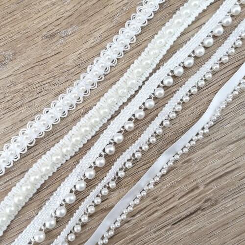 1 Yard/roll) Pearl Gift Wrapping Lace Fabric Family Handmade Hairpin DIY Making Clothing Bag Accessories Decoration