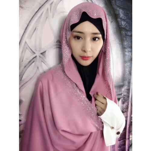 12 pieces/lot) 2017 newest high quality cotton rhinestones muslim long scarf shawls islamic hijab hw231
