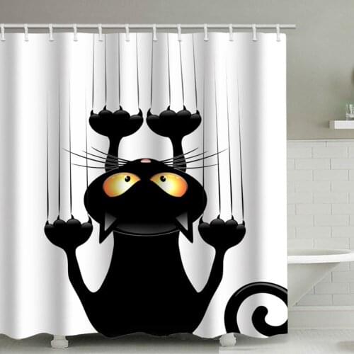 2021 New Funny Shower Curtains Bathroom Curtain With Hooks Decor Waterproof Cat Dog 3D Bath Creative Personality Shower Curtain