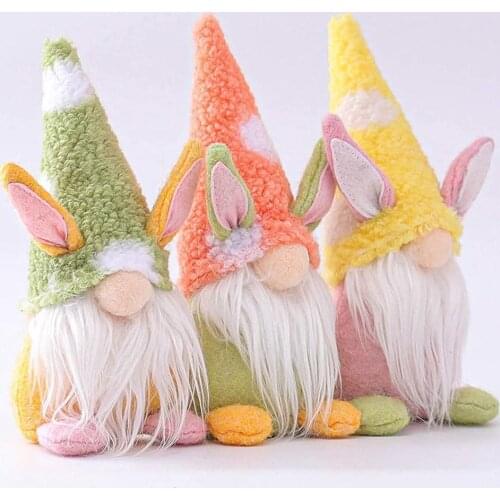 2021 Easter Table Decorations Easter Bunny Gnome Ornaments Faceless Doll Elf Dwarf Plush Doll Home Decor For Easter Christmas