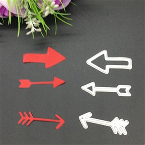 3 Pieces of Arrows Card Maker Metal Cutting Dies Stencil Scrapbooking Photo Album Card Paper Embossing Craft DIY