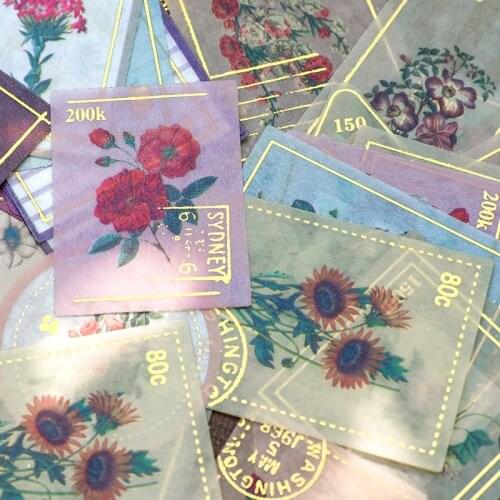 40 pcs/lot Vintage stamp Van Gogh Stickers Scrapbooking DIY flower Sticker Cute School Office Supplies Stationery