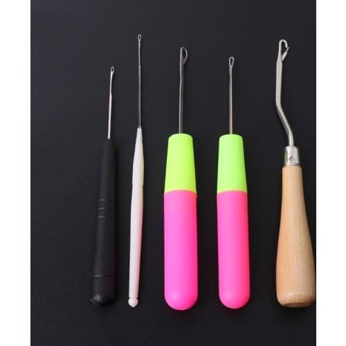 5pcs/Set Plastic Crochet Needle Braiding Latch Hook Weaving Hair Dreadlock Craft