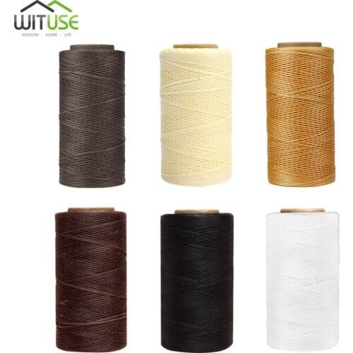 6PC/set 6 Colors 1mm 260m Leather Crafts DIY Hand Sewing Wax Thread Leather Multi-strand Woven Round Wax Thread Leather Craft
