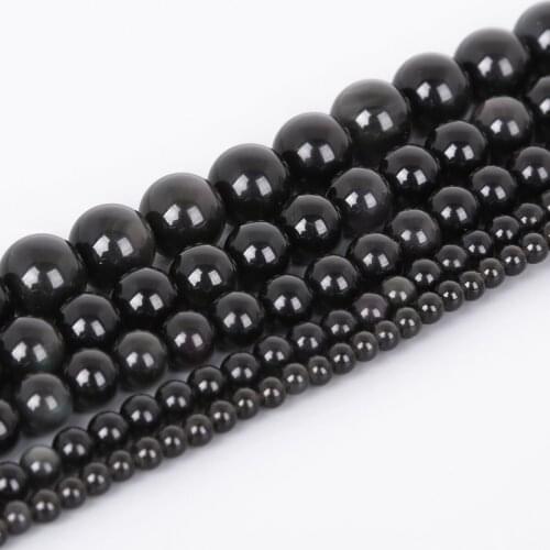 4 6 8 10 12mm Hematite Beads 38CM/string Natural Stone Beads Black Beads for men women DIY Bracelet Beads Supplies