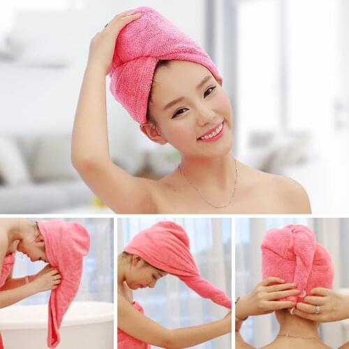 Quick Magic Dryer Microfiber Hair Fast Drying Towel Wrap Turban Bath Hat Cap bath towels for adults vs pink bathroom towels