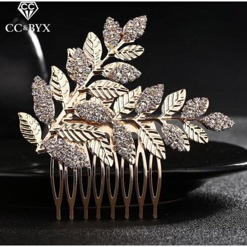 CC wedding jewelry hair combs crown forest style leaf shape engagement accessories for bride women party vintage headdress hx208