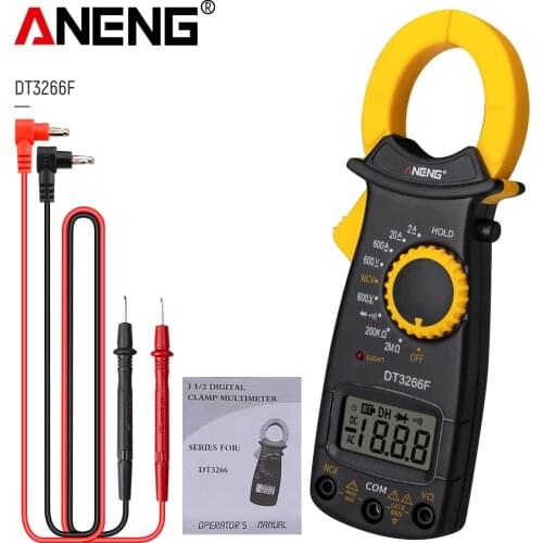 ANENG DT3266F Mini Digital Clamp Multimeter AC / DC Voltage Resistor Tester Amperemeter Electrical Clamp Meter with Buzzer