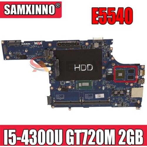 CN-0WYN1T For DELL E5540 Laptop Motherboard With SR1ED I5-4300U CPU GT720M 2GB GPU VAW50 LA-A101P DDR3L MB 100% fully tested