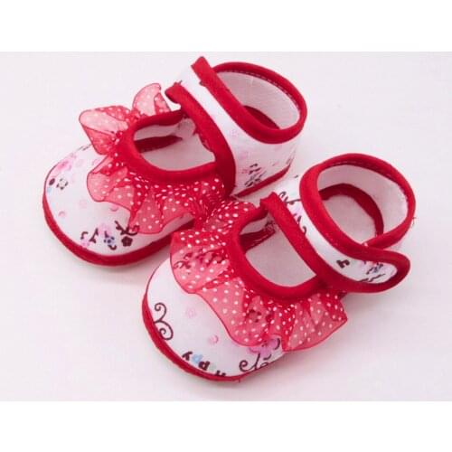 Children Casual Shoes Newborn Baby Girls Soft Shoes Soled Lace Floral Print Footwear Crib Shoes Sandals Baby Детская Обувь