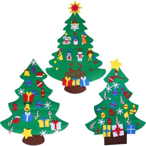OLOEY Kids DIY Felt Christmas Tree with Ornaments Children Christmas Gifts for 2018 New Year Door Wall Hanging Xmas Decoration
