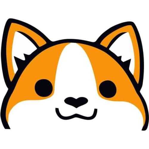 JuYouHui Exterior Accessories Decal Personality Peeking Corgi Car Stickers Motorcycle Waterproof Sunscreen Vinyl Decals PVC 12cm