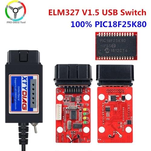 ELM327 USB PIC1825K80 V1.5 Modified ELMconfig PIC18F25K80 + CH34 Chip USB ELM327 Scanner With HS-CAN MS-CAN Switch