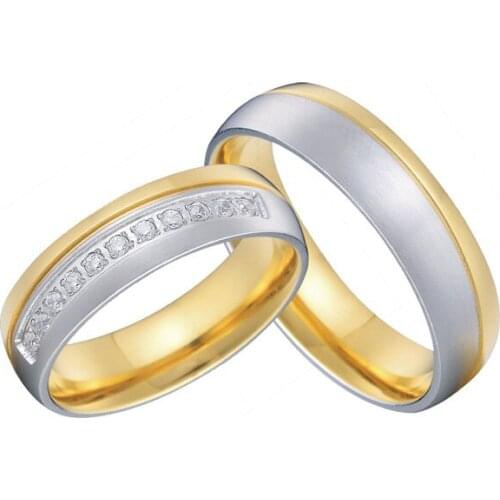 Custom tailor mens and womens titanium matching wedding promise rings sets for couples alliance