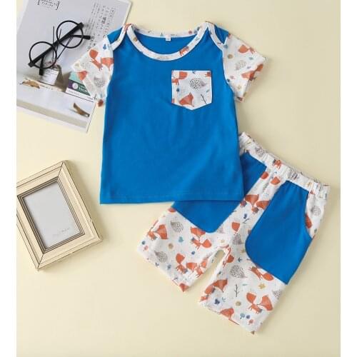 2pcs Baby Boy Clothes Summer Fashion Year Old Baby Boy Two-Piece Set Short Sleeve Cartoon Cute Children Cotton Suit