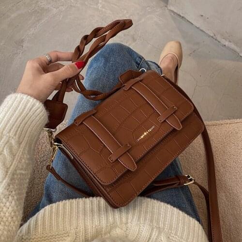 HOT Unique Bag Design Retro Square Bag Stone Underarm Bag Handbag & Elegant Shoulder Bag Messenger Bag Width 22cm