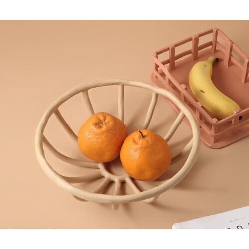 Nordic style simple Morandi fruit tray living room coffee table hollow storage decoration creative home decoration