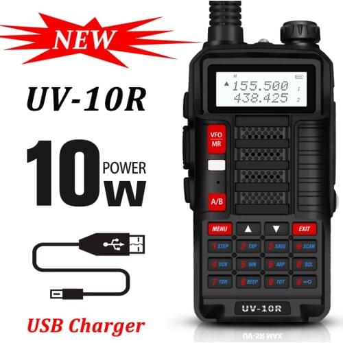 Best Baofeng UV 10R Walkie Talkie Dual Band Two Way Ham Radio HF Transceiver VHF Marine Radio Long Range Upgraded UV-10R